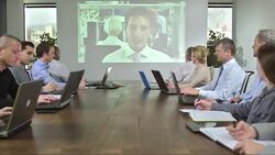DS MS Video Conference With Business Partner Stock Footage