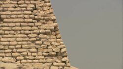 Rectangular stones comprise the ancient Saqqara Pyramid in Egypt. Stock Footage