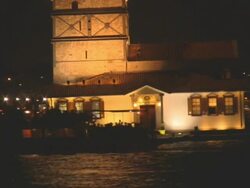 Night Sea and Home Stock Footage