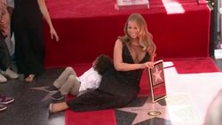 Mariah Carey, Moroccan Scott Cannon, Monroe Cannon at Mariah Carey Honored With Star On The Hollywood Walk Of Fame Stock Footage