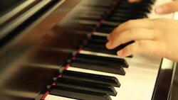 playing the piano Stock Footage