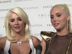 INTERVIEW: Kristina and Karissa Shannon on their dance routine, on working with Sofia at the 'Somewhere' Premiere at Hollywood CA. (Footage by WireImage Video/GettyImages) Stock Footage