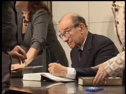 Former Federal Reserve Chairman Alan Greenspan signed copies of his new memoir Monday night.  In the book, Greenspan discusses the policies of all four presidents he served under during his 18-and-half year tenure. News Clip