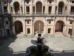 Tomar, Convent of the Order of Christ (Convento de Cristo), main cloister, 1530-33 begun by Joao de Castilho Stock Footage