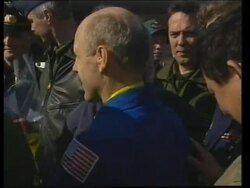 US Astronaut soundbite + arrivals News Clip