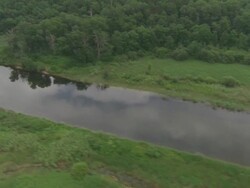 MS POV AERIAL Shot of mississippi river / Minneapolis, Minnesota, United States  Stock Footage
