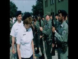 SYND 7 8 77 FIRST US AIRBASE WOMAN COMMANDER IN HAHN AIR BASE NEAR FRANKFURT News Clip