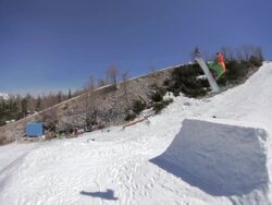 Snowboarding Backside 720 Stock Footage