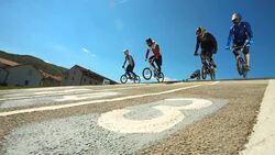 HD SLOW MOTION: Bmx Riders Start Racing Stock Footage