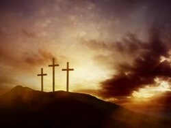 Three crosses on the Hill Stock Footage