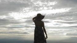 watching sunset from cliff Stock Footage