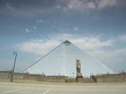 WS View of pyramid arena  / Memphis, Tennessee, United States Stock Footage