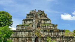 Pyramid of Angkor Koh Ker Temple in Cambodia Stock Footage