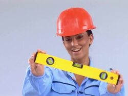 Female constructor Stock Footage