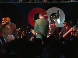 PERFORMANCE - Rick Ross and LeBron James at GQ And LeBron James Celebrate All Star Style And The March Issue With Special Performance By The Roots Stock Footage
