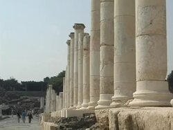 Columns and Pillars along Roman Road Stock Footage