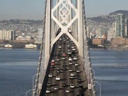 Oakland Bay Bridge, San Francisco, California, United States of America Stock Footage