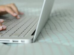 Typing On Laptop Keyboard Stock Footage