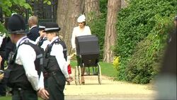 Prince William and Duchess of Cambridge Arrive For Christening Of Princess Charlotte News Clip