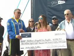 ATMOSPHERE - Award ceremony at Nautica Malibu Triathlon Presented by Equinox on 9/8/13 in Malibu, CA. Stock Footage