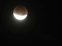 MS T/L View of Partial lunar eclipse on December 10, 2010 in Oak / Oak View, California, United States    Stock Footage