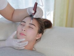 Professional permanent makeup applying Stock Footage