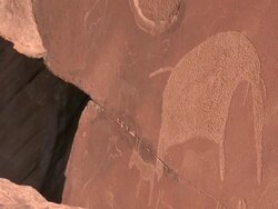 Rock art at Twyfelfontein, North Western Namibia. National Monument and World Heritage Site Stock Footage