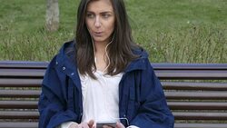 Young girl texting on smart phone Stock Footage