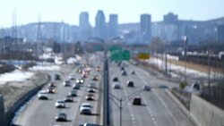 SOFT FOCUS SHOT of traffic on city highway Stock Footage