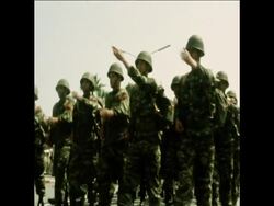 SYND 15 5 73 KING HASSAN II OF MOROCCO REVIEWING TROOPS IN RABAT News Clip