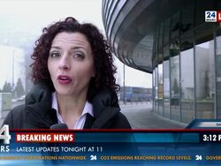 HD: Female Reporter On Location Stock Footage