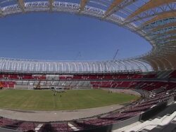 Construction At Esatdio Beira-Rio In Porto Alegre Continues Stock Footage