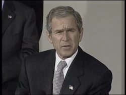 WRAP Bush on military action in Afghanistan, Iraq and cloning News Clip