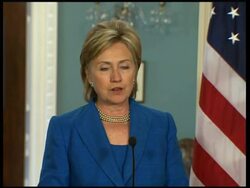 US Sec of State Clinton gives presser with British For Min News Clip