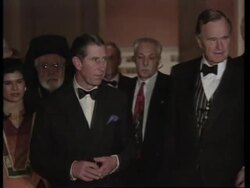 USA: NEW YORK: BRITAIN'S PRINCE CHARLES MEETS GEORGE BUSH News Clip