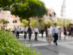 Busy Centre Business District Stock Footage