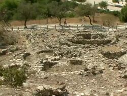 MS PAN Neolithic archeological site, UNESCO World Heritage Site / Choirokoitia, Cyprus Stock Footage