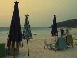 Dusk Beach With Sunset View Time Lapse Stock Footage