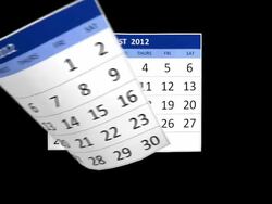 Year 2012 Calendar with alpha channel Stock Footage