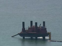 MS AERIAL ZI View of industrial motor unit / South Carolina, United States Stock Footage