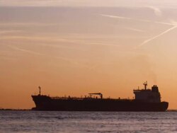 Tanker silhouette (1080p) Stock Footage