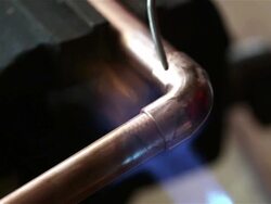 Soldering Copper Pipe. Stock Footage