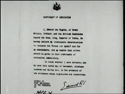 An official document proclaims the abdication of British King Edward VIII. News Clip