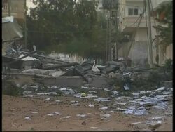 Morning scenes in Gaza City, damaged buildings, skyline News Clip