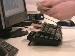 Cash transaction. Dollars in and out. Stock Footage