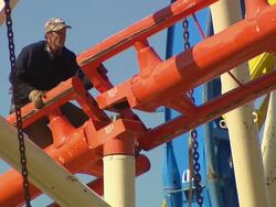 rollercoaster is building up Stock Footage