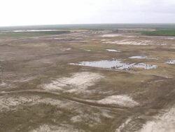AERIAL WS Heavy metal mines at Glen St Mary town / Florida, United States Stock Footage