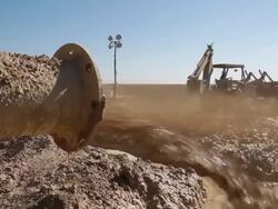 Farmers Hire Drilling Crew To Search For Water To Irrigate Crops Stock Footage