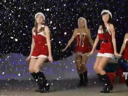 Santa Helper's dancing and showing sign "Happy New Year" Stock Footage