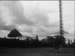 Men from the local community doing archery. France, 1950 Stock Footage